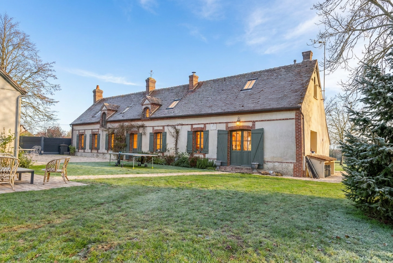 Maison de campagne avec tennis